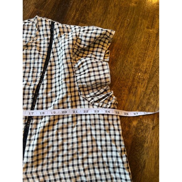 Weekend Suzanne Betro flutter Sleeve Gingham V-Neck blouse Size 4X - Picture 8 of 9